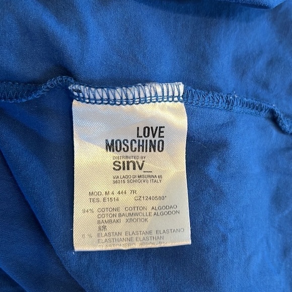 LOVE Moschino T-Shirt Bird in Sneakers Blue Italy Medium - Picture 4 of 7